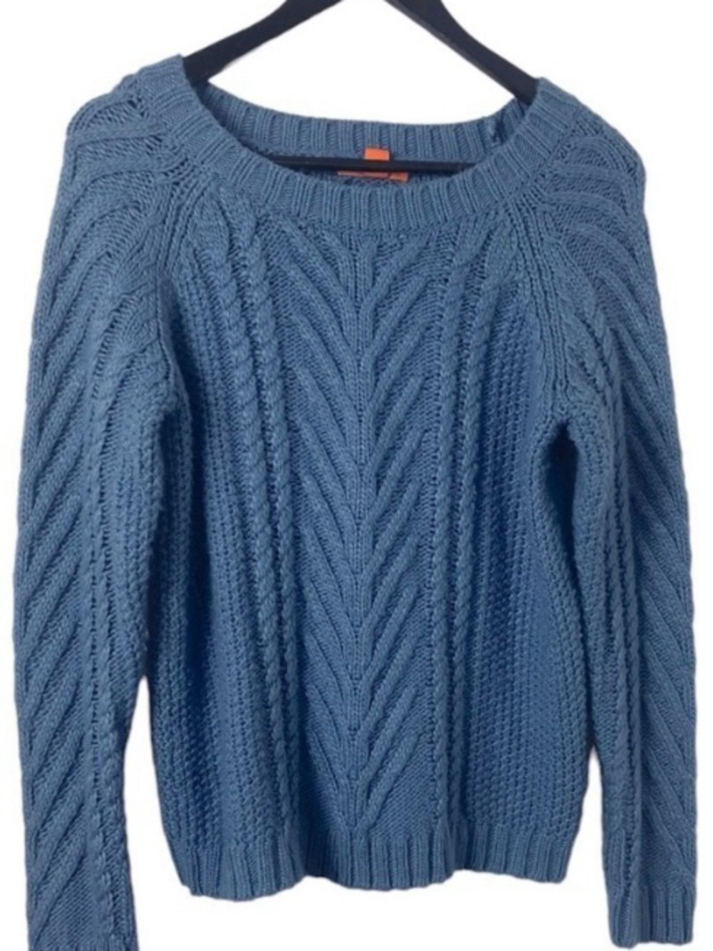 Joe Fresh Cable Knit Pullover Long Sleeve Blue Sweater Sz M.
